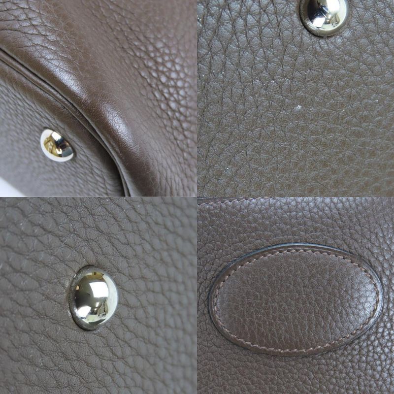 Hermes Handbag Bolide 31 Togo Chocolat Dark Brown Silver Hardware 2WAY Shoulder