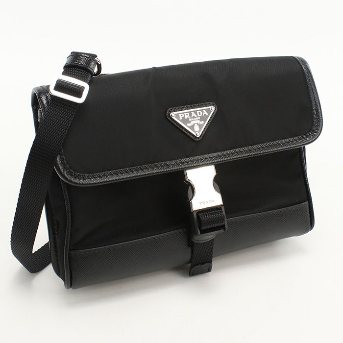 Prada 2zh108 Crossbody Shoulder Bag Nylon Saffiano Leather Men's