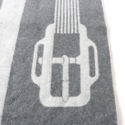 Hermes Sangre À Bucle 100% Cashmere Anthogracito / Gris Cles Fringed Scarf 39 X