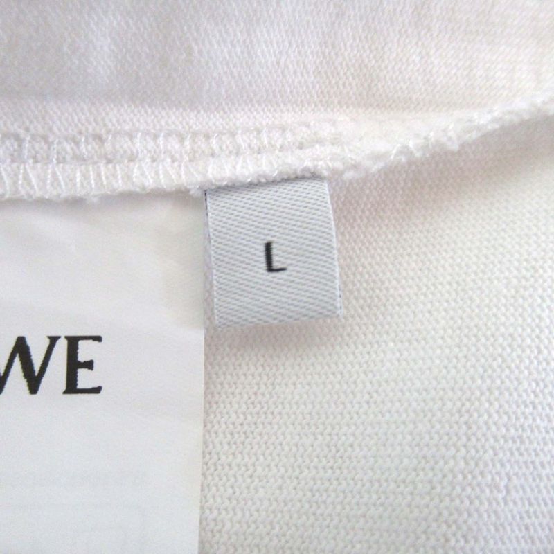Loewe Anagram Embroidery Short Sleeve Short Sleeve T-Shirt Size L White Ladies