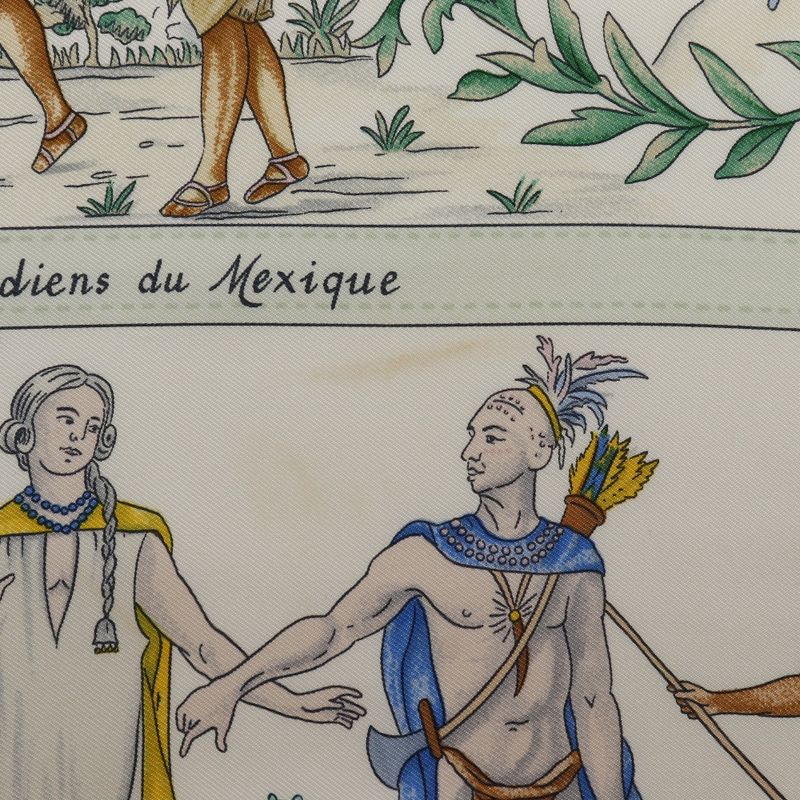 Hermes Carre 90 Costumes Civils Actuels Modern Civilian Attire Rare Light Green