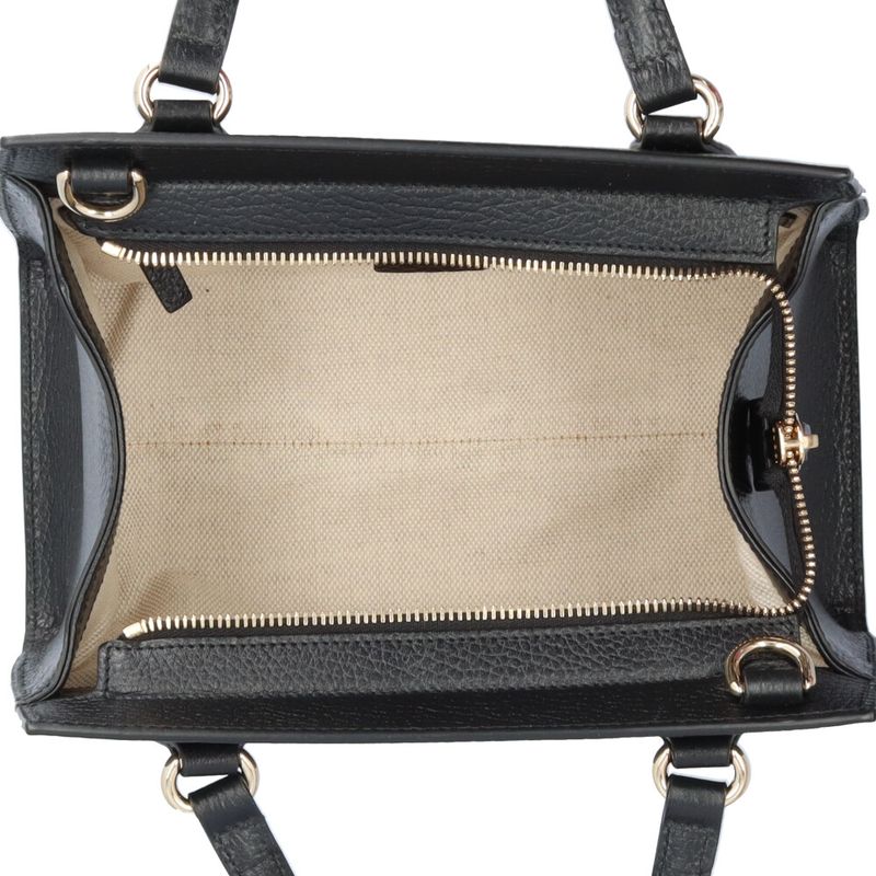 Gucci Outlet Interlocking G Soho Shoulder Bag Leather 607722 Black Ladies Gucci