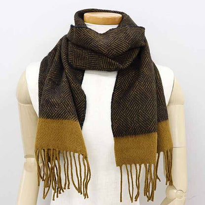 Christian Dior Monsieur Christian Dior Monsieur Lamb's Wool Scarf Black Brown S