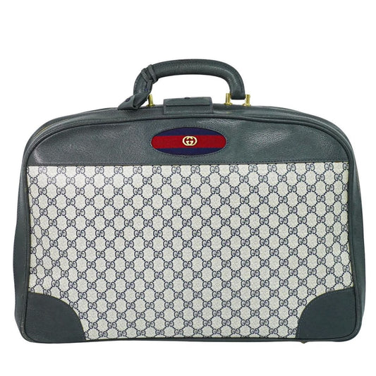 Gucci Vintage Sherry Line Shoes Handbag Navy Shelly Bag