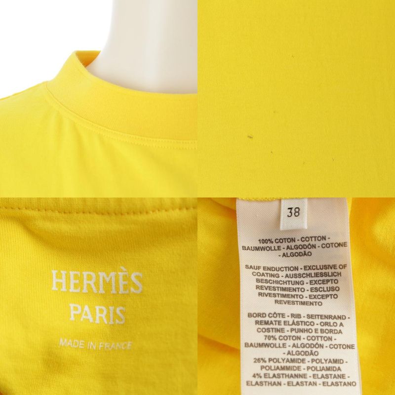 Hermes 22AW Cotton LA Promenade DU Matin Morning Walk Short Sleeved T-shirt Top