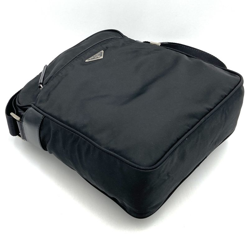 Prada Shoulder Bag Black Nylon Women Men Fashion  Precent