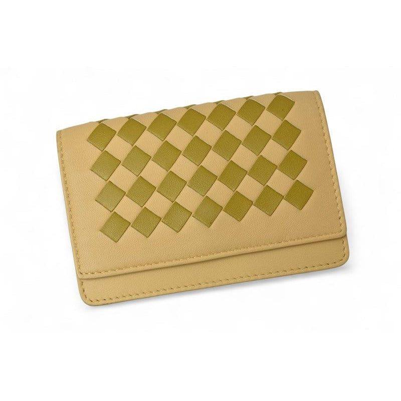 Bottega Veneta Coin Case Intrecciato Leather Beige Khaki Multi — view 2