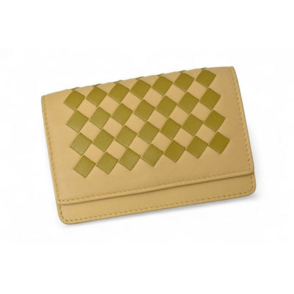 Bottega Veneta Coin Case Intrecciato Leather Beige Khaki Multi — view 2
