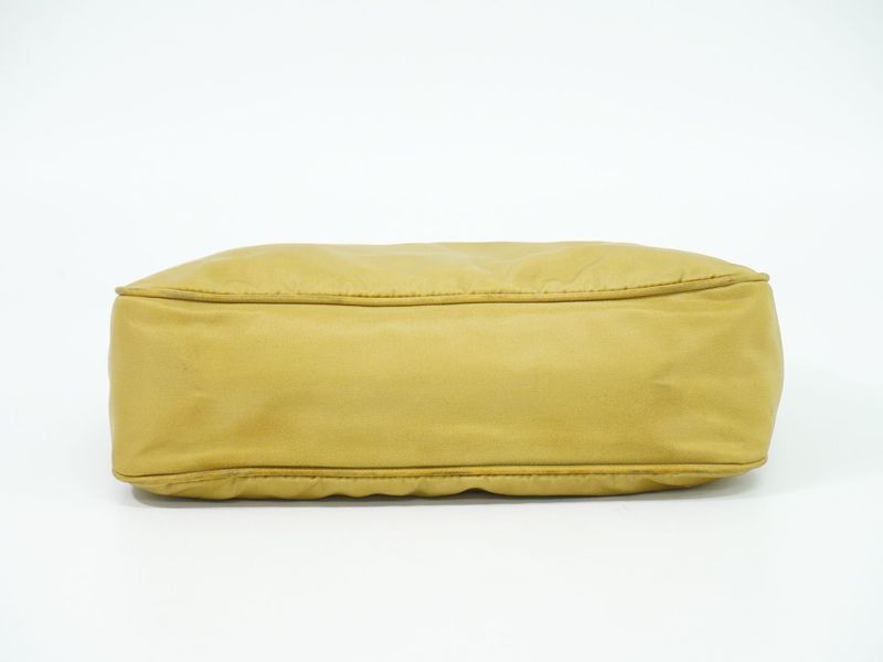 Authentic Prada Nylon Handbag Pouch Beige Bag Used [follow-up Discount