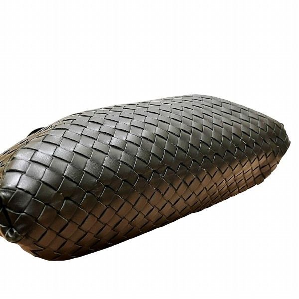 Bottega Veneta Intrecciato 161623 Black Leather Bag Shoulder Bag Unisex