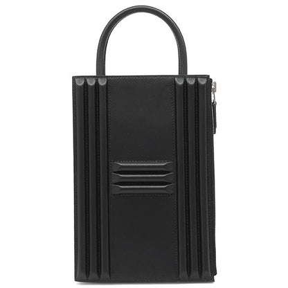 Hermes Handbag Cadenas Bag Tadelaqt Black Silver Hardware Unused Black U Mark