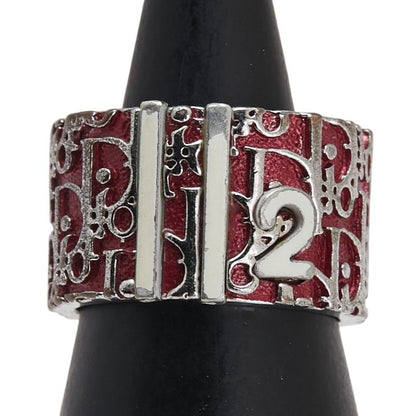 Dior Trotter Ring Ring #5 Silver Red Metal Women's Dior