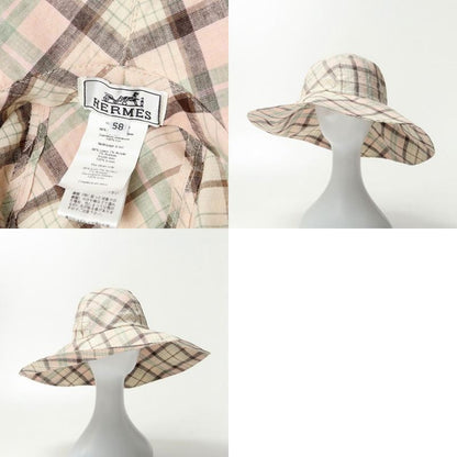 2022ssHermes Hat Size 58 Hat Serie Button Check Made In France