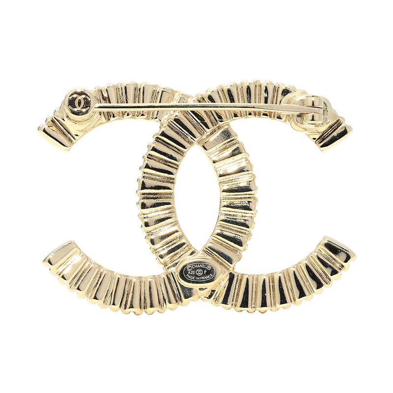 Chanel Brooch Rhinestone Brooch Gold