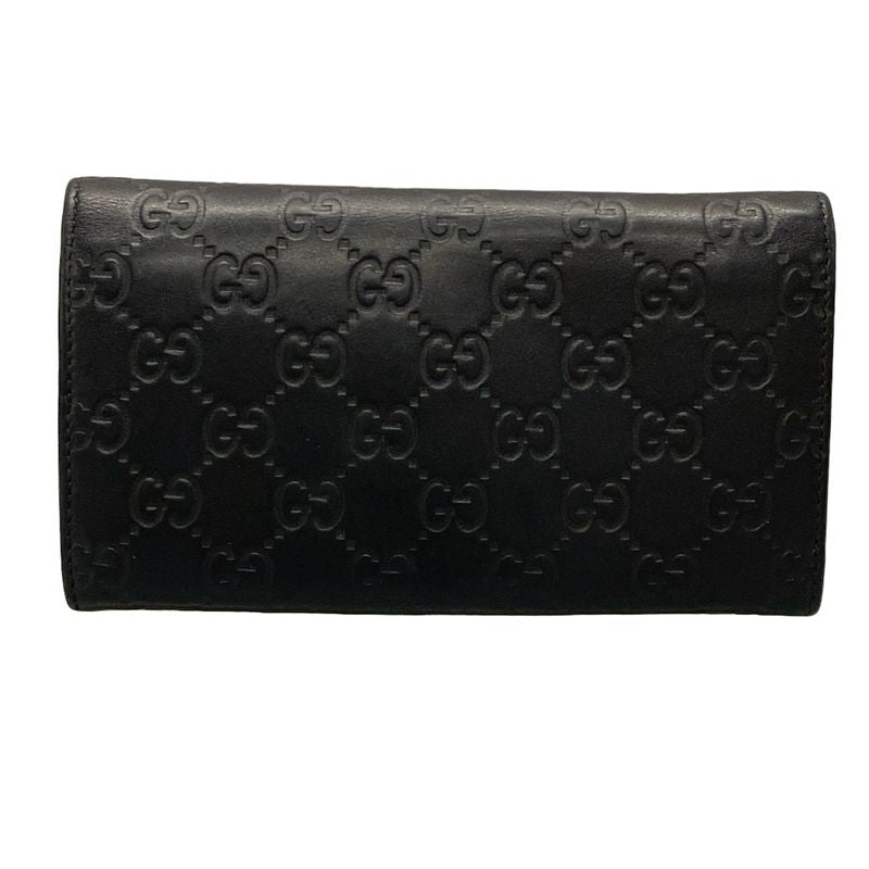 Gucci Long Wallet Stripe Line Metal Bar 244946 Black Leather