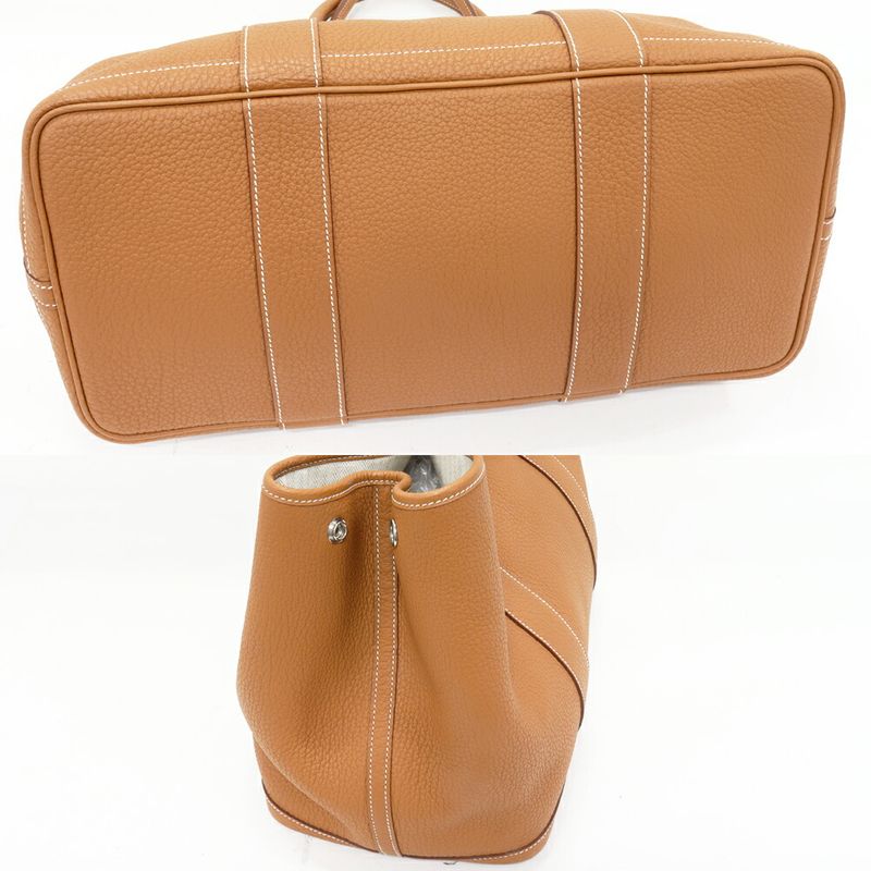 Hermes Tote Handbag Garden Party PM 36 Negonda Gold Silver Hardware