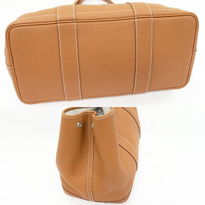 Hermes Tote Handbag Garden Party PM 36 Negonda Gold Silver Hardware