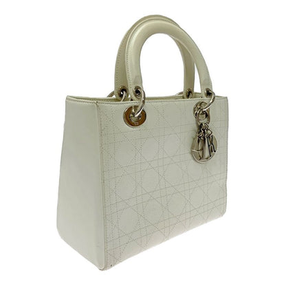 Dior Lady Dior Lambskin Cannage 2way Handbag White 356662 Handbag