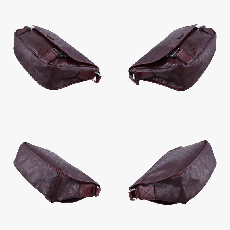 Guccigg Plus Messenger Wine Red PVC Coated Canvas 201732 I7033049