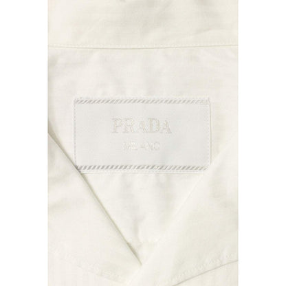 Prada Striped Triangle Patch Short Sleeve Shirt — view 3