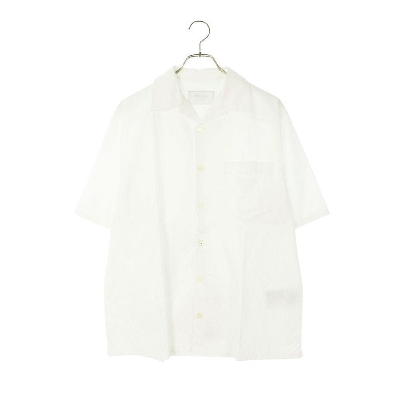 Prada Striped Triangle Patch Short Sleeve Shirt