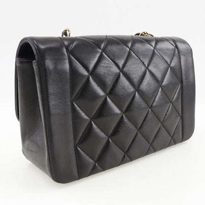 Chanel Chain Shoulder Coco Mark Diana Matelasse Lambskin Black Women's Shoulder