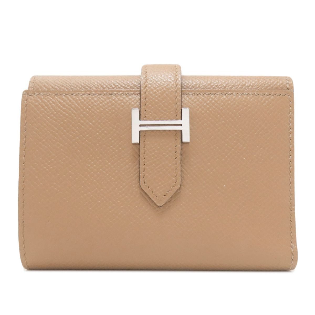 Hermes Bearn Combiner Verso Silver Bifold Wallet Epsom
