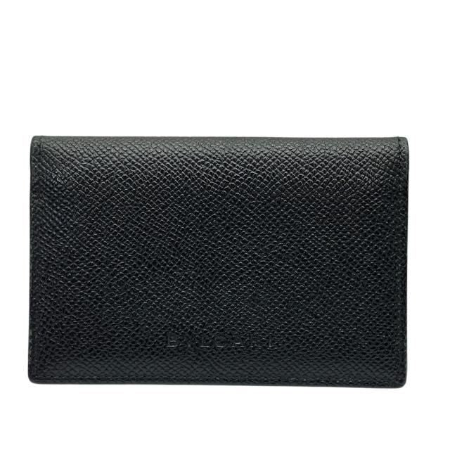 Bvlgari Card Case Pass Business Holder Compact Bifold Logo Leather