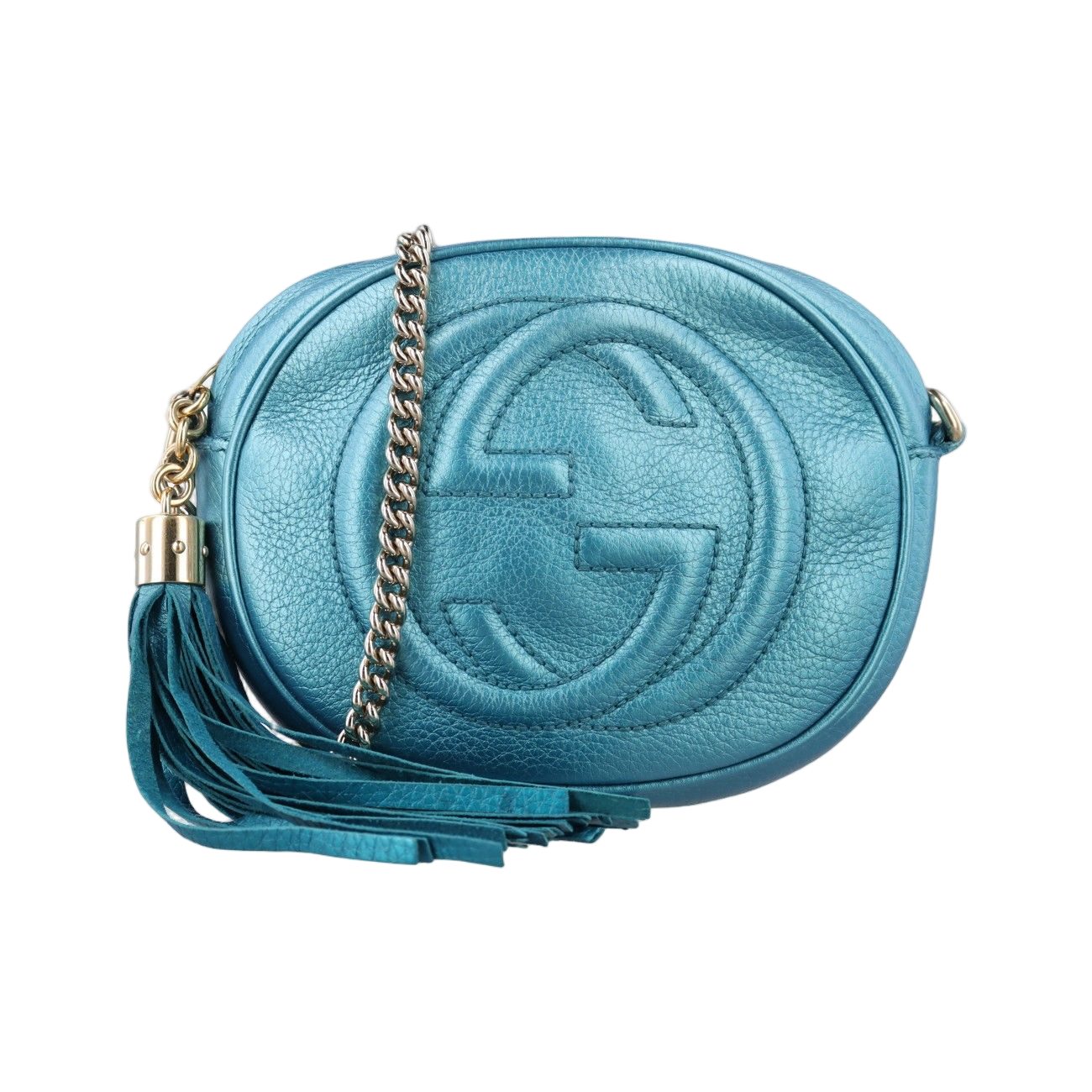 Gucci Soho Blue Leather Messenger Bag