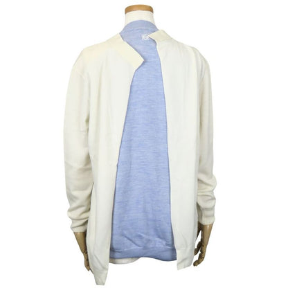 Loewe Cardigan XS Wool Ivory Sac Blue Asymmetrical Bicolor Apparel Women Ladies