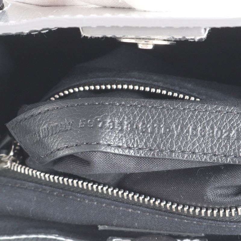 Balenciaga Shopping Tote XXS Leather 2WAY Shoulder Bag Crossbody Silver 597858