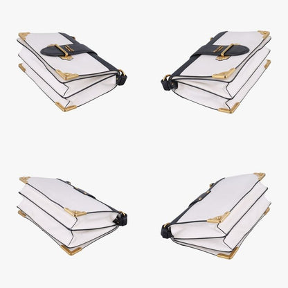 Prada Cahier Black And White Leather X Saffiano Leather 1bd04525 L