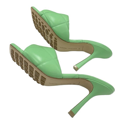 Bottega Veneta Lido Sandals Shoes Leather Light Green Mules Intrecciato