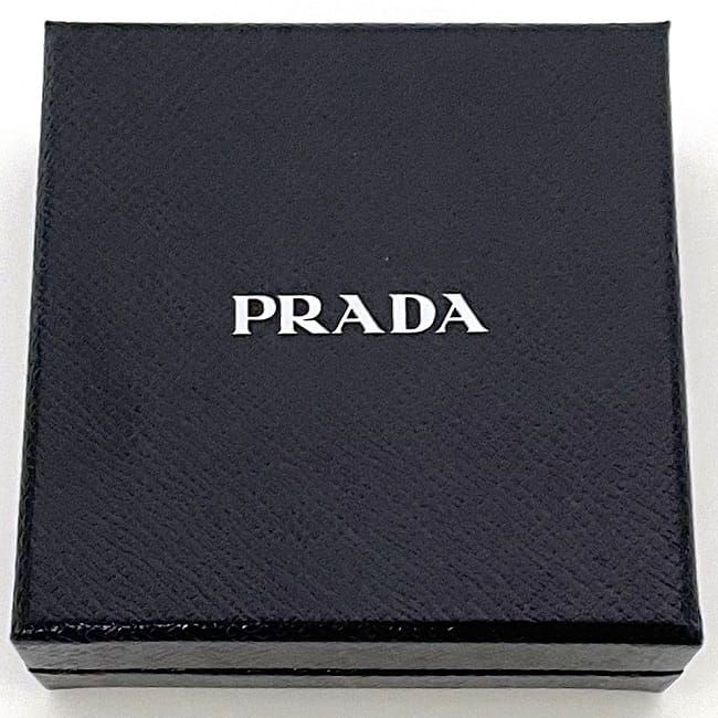 Prada Hairpin Red Silver 1if051 Unused Metal