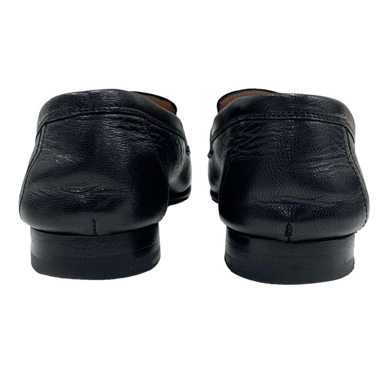 Hermes Paris Loafers Shoes Leather Black Silver Moccasins Flat Shoes Hhardware