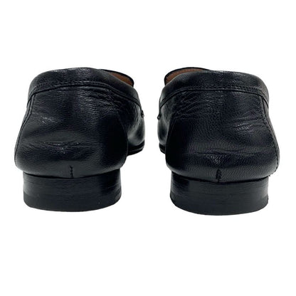 Hermes Paris Loafers Shoes Leather Black Silver Moccasins Flat Shoes Hhardware