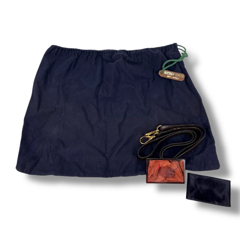 Bottega Veneta Marco Polo 2WAY Top Handle Bag Shoulder Bag Dark Brown Pvcleather