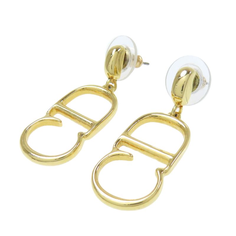 Christian DIOR CD Logo Earrings Metal Ladies