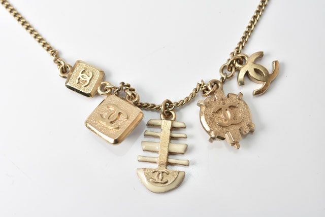Chanel Necklace Pendant Chain Women's Chanel Marine Motif Coco Mark CC Gold Off