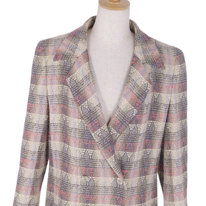 Vintage Chanel 98P Jacket Tailored Jacket Double Breasted Coco Mark Tweed