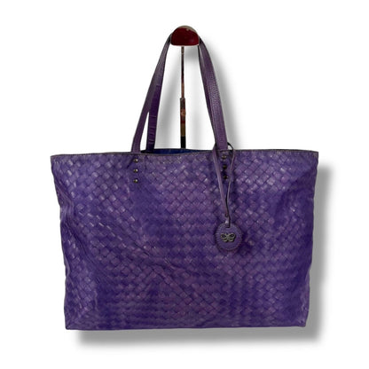 Bottega Veneta Intrecciato Print Tote Reversible Purple Illusion