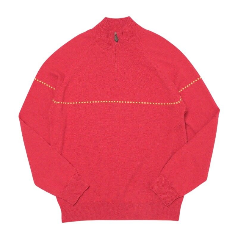 Hermes Sweater Size XL Total Cashmere Long Sleeve Half Zip High Neck Knit
