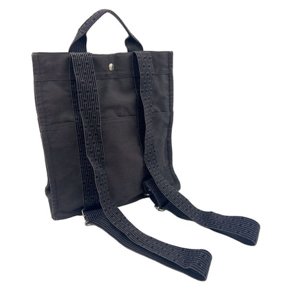 Hermes Her Line a Dos Canvas Dark Gray Backpack Silver — view 2