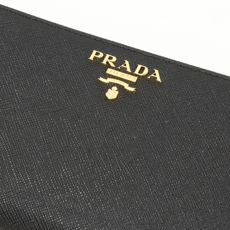 Prada Round Zipper Long Wallet With Change Pocket Saffiano Multicolor Zip