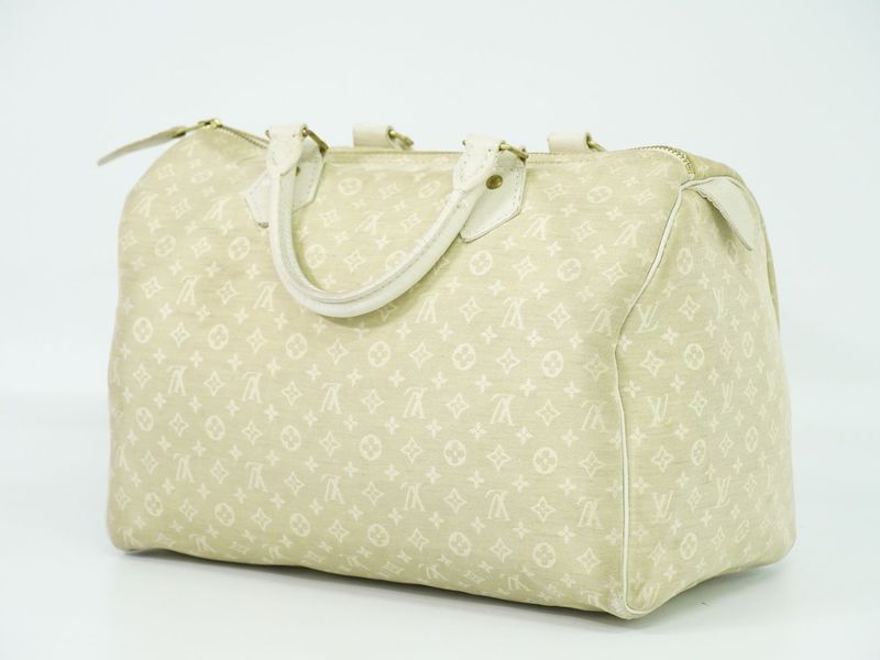 Authentic Louis Vuitton LV Speedy 30 Monogram Mini Lin Handbag Mini Boston Bag