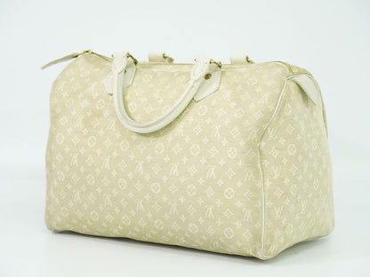 Authentic Louis Vuitton LV Speedy 30 Monogram Mini Lin Handbag Mini Boston Bag