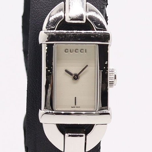 Gucci Bangle Watch Quartz White Dial Kri