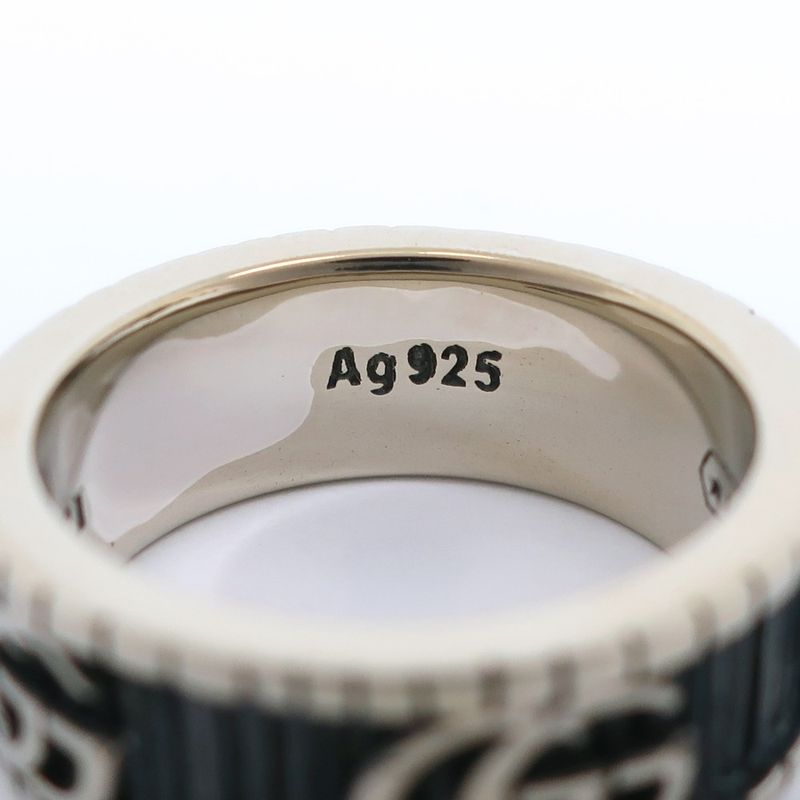 Gucci Double G Silver 925 Size 11.5 Ladies 6.2g Ring