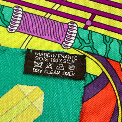 Hermes Carre 90 Scarf Silk LES Trophees Trophy Green And Yellow