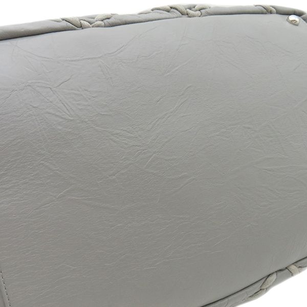 Chanel Tote Bag Ultra Stitch Lambskin Gray Silver Hardware Chain Shoulder Coco